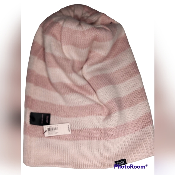 Victoria Secret winter beanie hat knit reversible black pink women's OS NWT - Picture 4 of 4